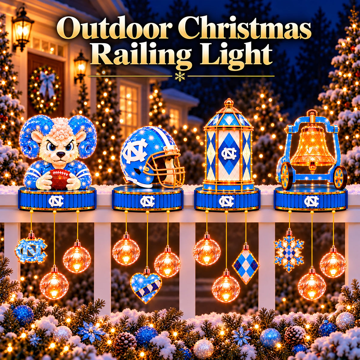 Premium UNC Outdoor Christmas Railing Ligh TTMH
