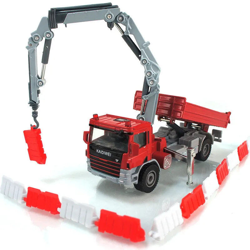 1/50 Diecast Alloy Truck 1/50 Engineering Car Model Crane Transport Truck Kids Miniature Collection Gift for Boy Children Toys