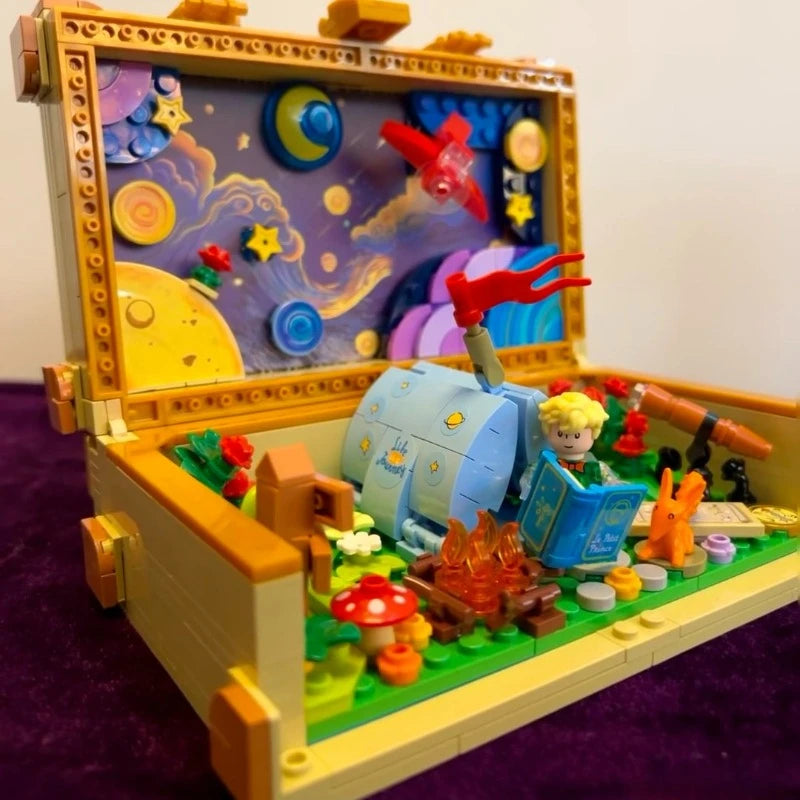 The Little Prince 80th Anniversary Classic Suitcase Building Blocks Puzzle Assembly Toys Children's Anime Gift Building Blocks