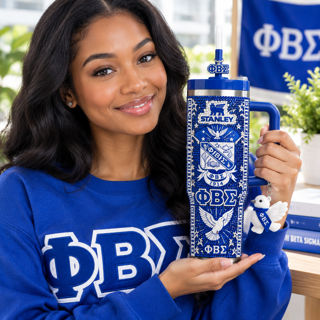 Phi Beta Sigma 40oz Tumbler With Handle TTNL